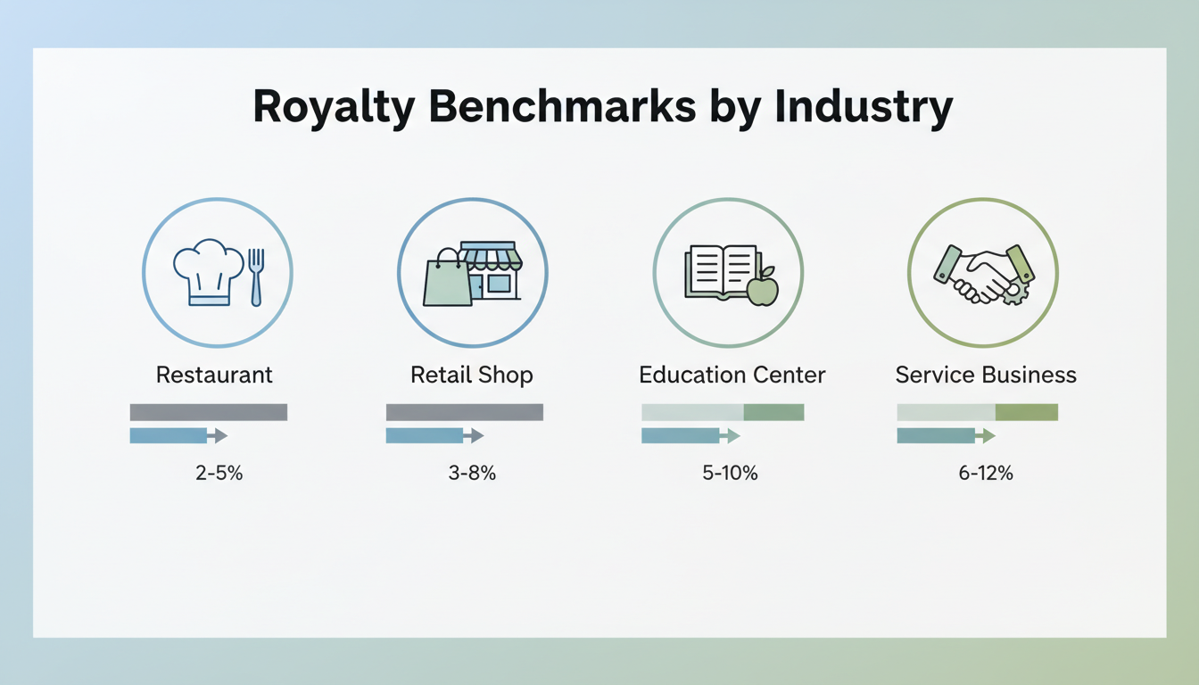 業種別に見るフランチャイズロイヤリティ相場の目安