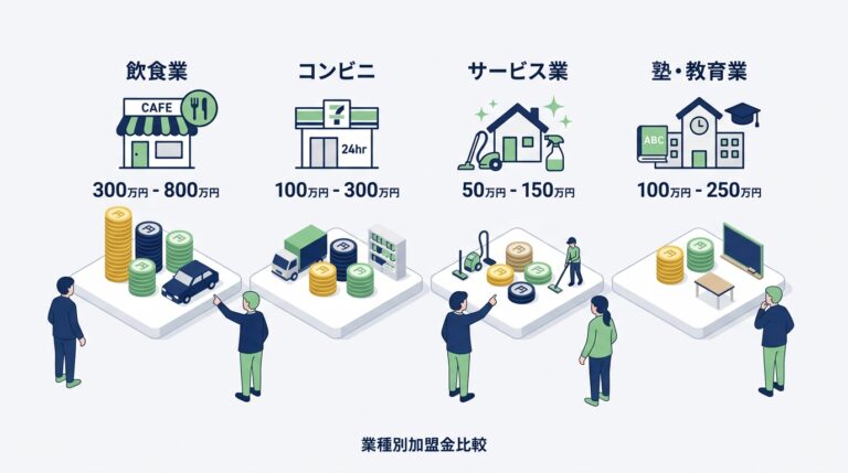 業種別にみるフランチャイズ加盟金の相場