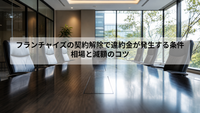 フランチャイズの契約解除と違約金の基本を理解する