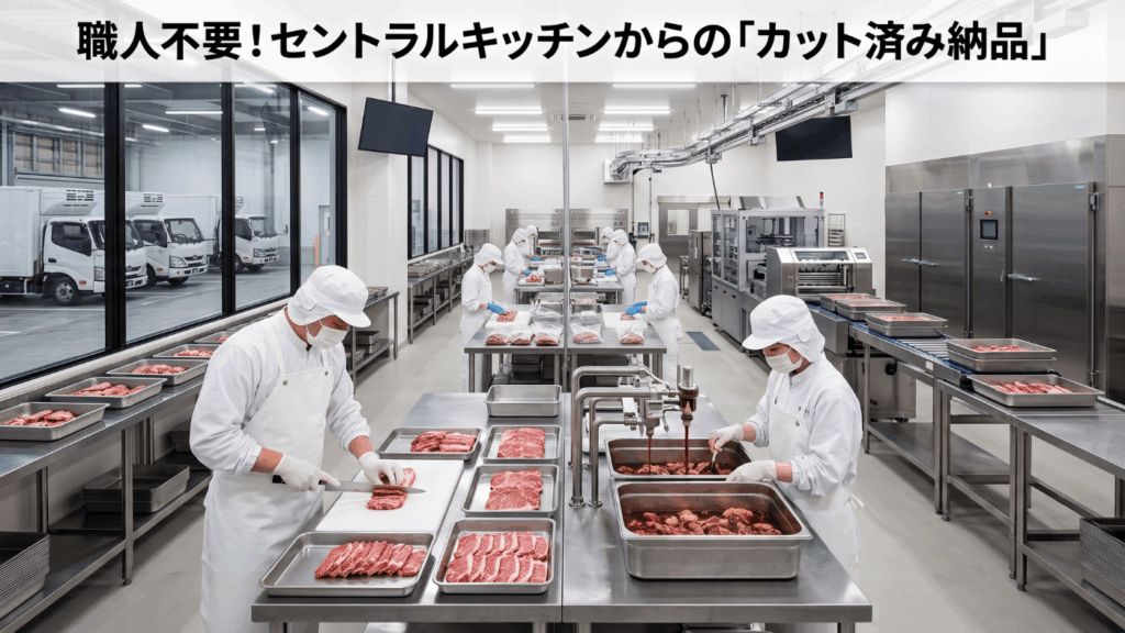 【タイパの体現】職人不要！セントラルキッチンからの「カット済み納品」