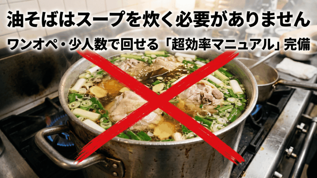 スープ仕込み不要・2〜3回のシフトで即戦力！廃棄ゼロで利益を残す超効率オペレーション