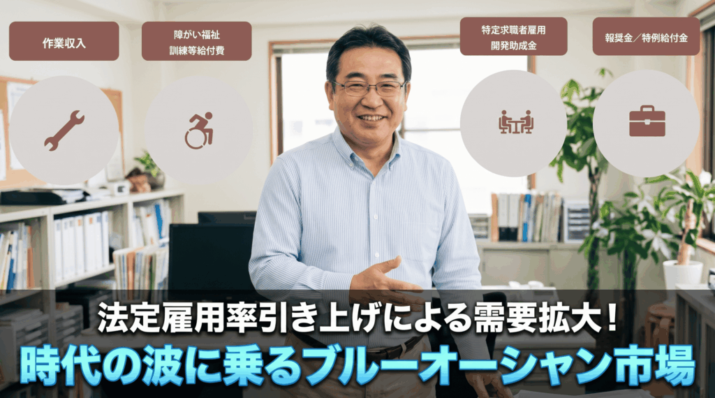 法定雇用率引き上げによる需要拡大！時代の波に乗るブルーオーシャン市場